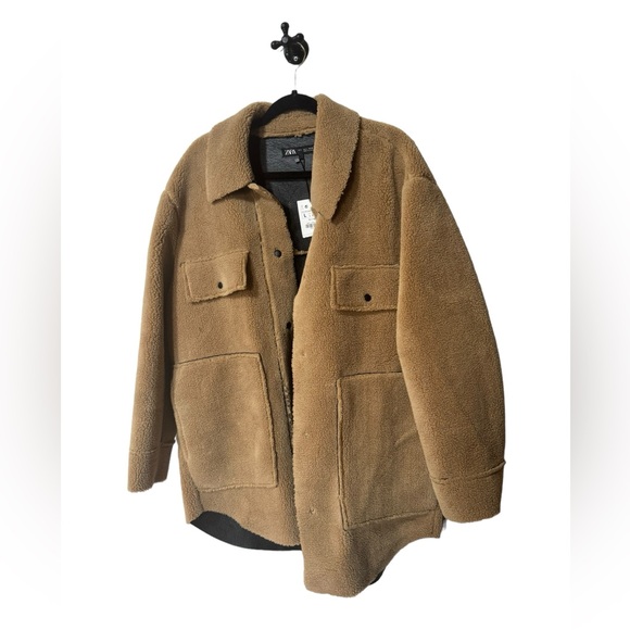 NWOT Zara Teddy Double Faced Shacket - Picture 3 of 6